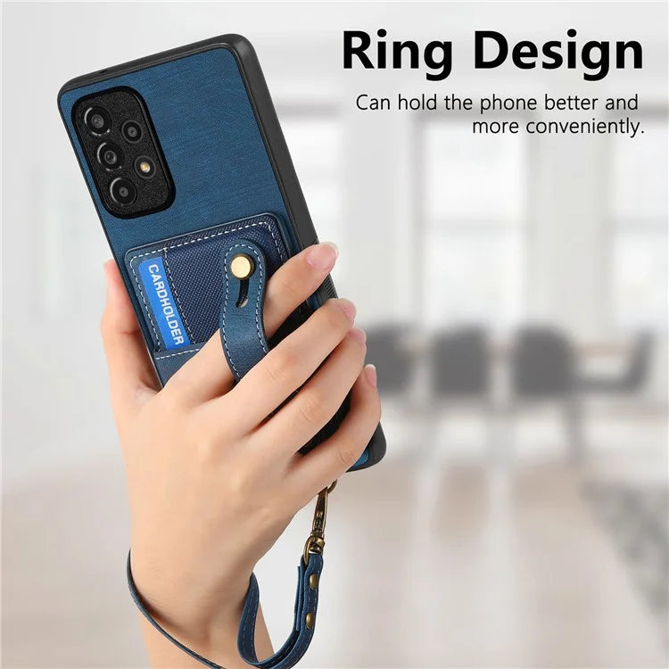 D9 For Samsung Galaxy A53 5G Case PU Leather+PC+TPU Anti-slip Phone Cover with Card Holder