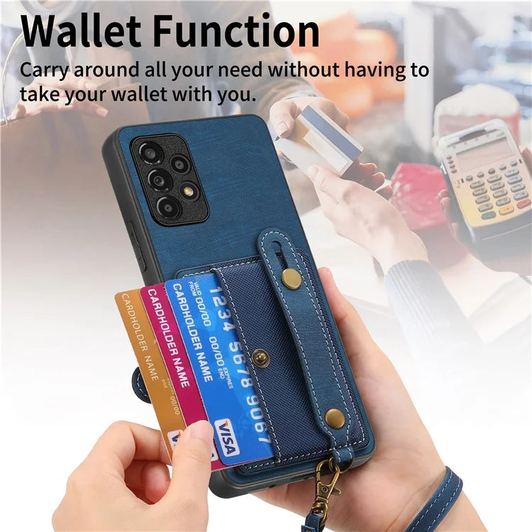 D9 For Samsung Galaxy A53 5G Case PU Leather+PC+TPU Anti-slip Phone Cover with Card Holder