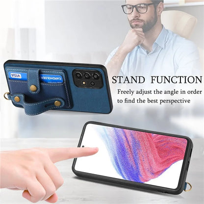 D9 For Samsung Galaxy A53 5G Case PU Leather+PC+TPU Anti-slip Phone Cover with Card Holder