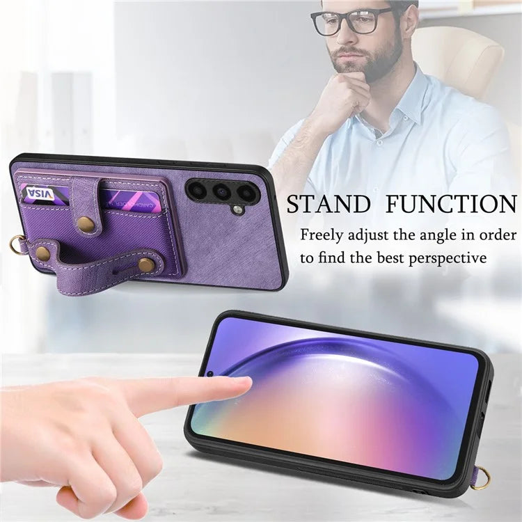 D9 For Samsung Galaxy S23 FE Card Holder Case Leather+TPU+PC Phone Back Cover