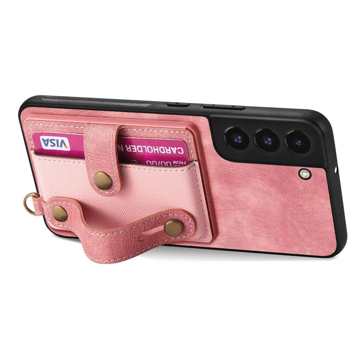 D9 For Samsung Galaxy A13 4G Case PU Leather Non-slip Finger Holder Strap Back Cover
