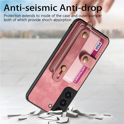 D9 For Samsung Galaxy A13 4G Case PU Leather Non-slip Finger Holder Strap Back Cover