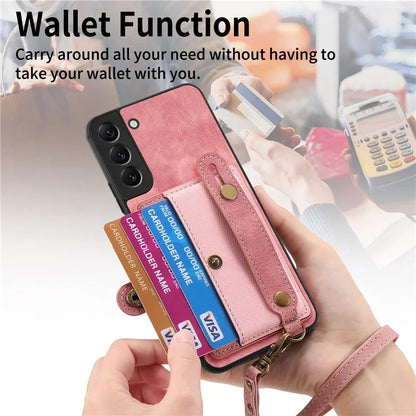 D9 For Samsung Galaxy A13 4G Case PU Leather Non-slip Finger Holder Strap Back Cover