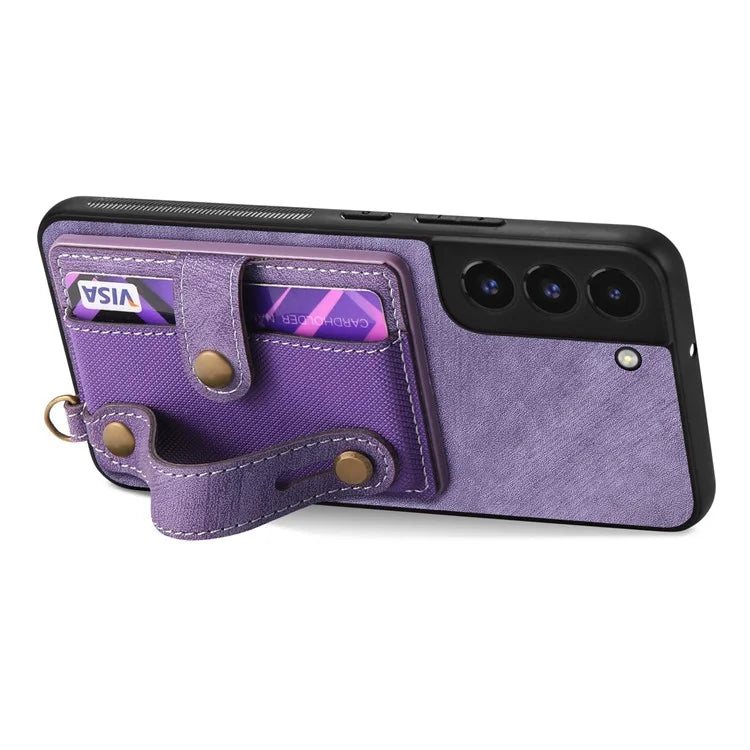 D9 For Samsung Galaxy A13 4G Case PU Leather Non-slip Finger Holder Strap Back Cover