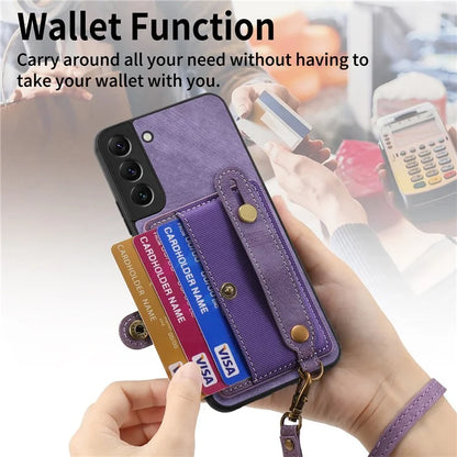 D9 For Samsung Galaxy A13 4G Case PU Leather Non-slip Finger Holder Strap Back Cover