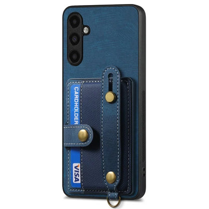 D9 For Samsung Galaxy A54 5G Case Wristband Finger Holder PU Leather Coated PC+TPU Phone Cover