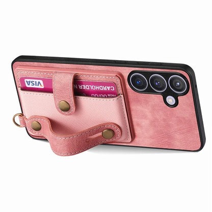 D9 For Samsung Galaxy S24 Kickstand Case Leather+TPU+PC Card Holder Phone Cover