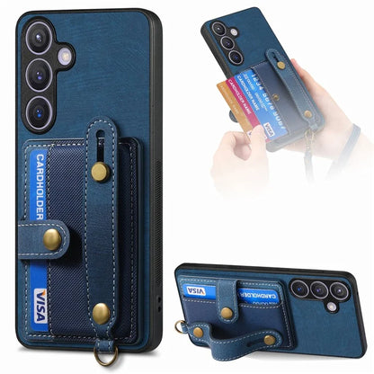 D9 For Samsung Galaxy S24 Kickstand Case Leather+TPU+PC Card Holder Phone Cover