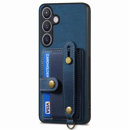 D9 For Samsung Galaxy S24 Kickstand Case Leather+TPU+PC Card Holder Phone Cover