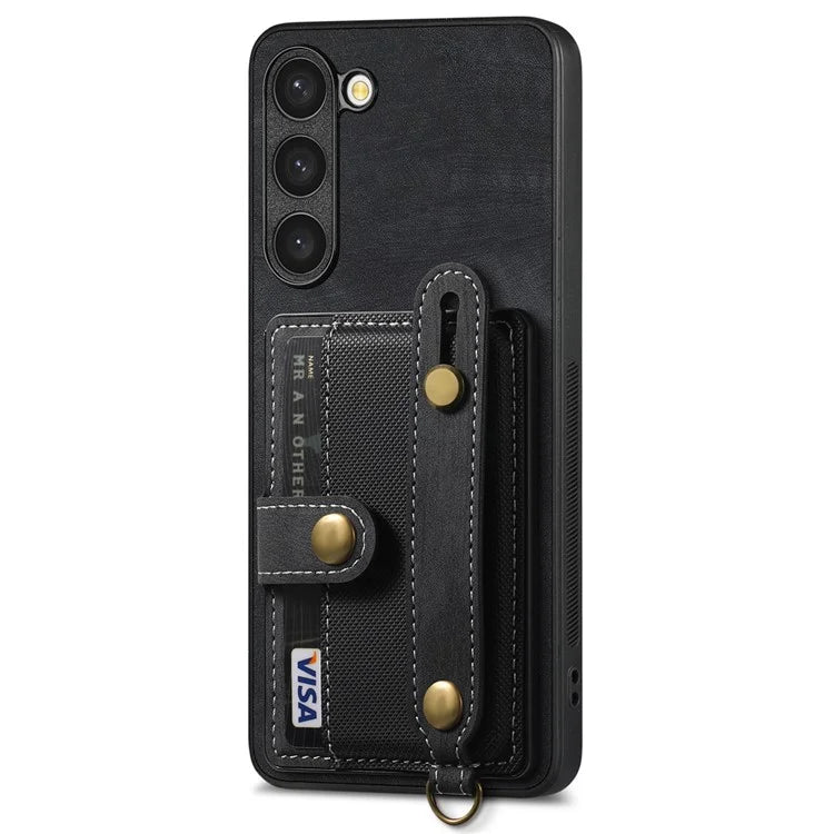 D9 For Samsung Galaxy S23+ Card Slot Case Retro Texture PU+TPU+PC Phone Cover