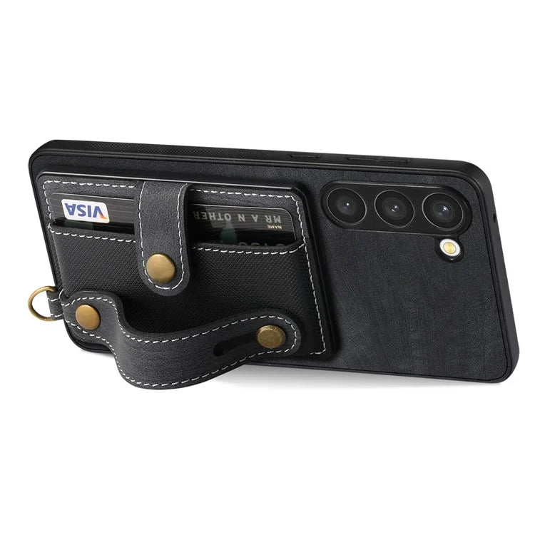 D9 For Samsung Galaxy S23+ Card Slot Case Retro Texture PU+TPU+PC Phone Cover