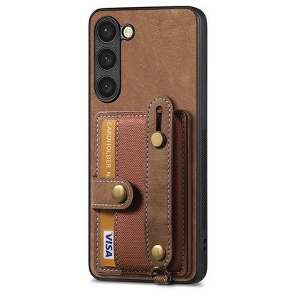 D9 For Samsung Galaxy S23+ Card Slot Case Retro Texture PU+TPU+PC Phone Cover