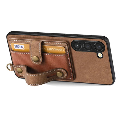 D9 For Samsung Galaxy S23+ Card Slot Case Retro Texture PU+TPU+PC Phone Cover