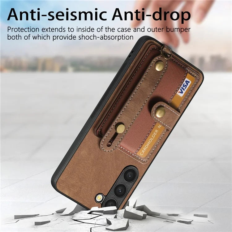 D9 For Samsung Galaxy S23+ Card Slot Case Retro Texture PU+TPU+PC Phone Cover