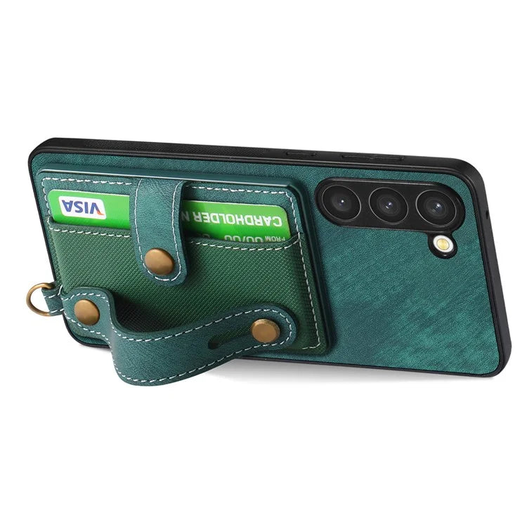 D9 For Samsung Galaxy S23+ Card Slot Case Retro Texture PU+TPU+PC Phone Cover