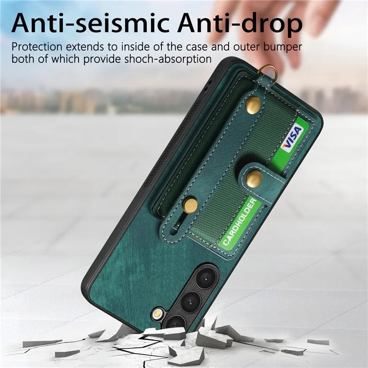 D9 For Samsung Galaxy S23+ Card Slot Case Retro Texture PU+TPU+PC Phone Cover