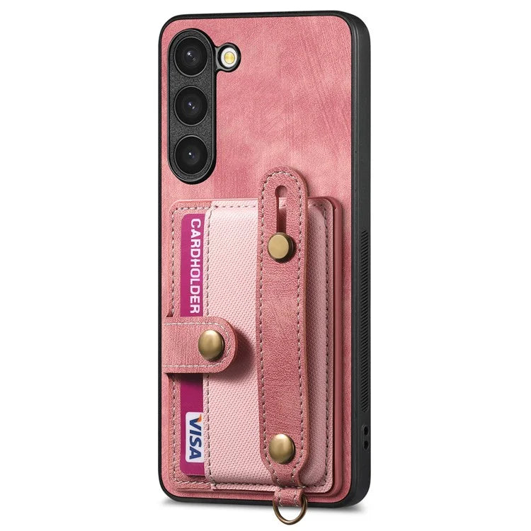 D9 For Samsung Galaxy S23+ Card Slot Case Retro Texture PU+TPU+PC Phone Cover