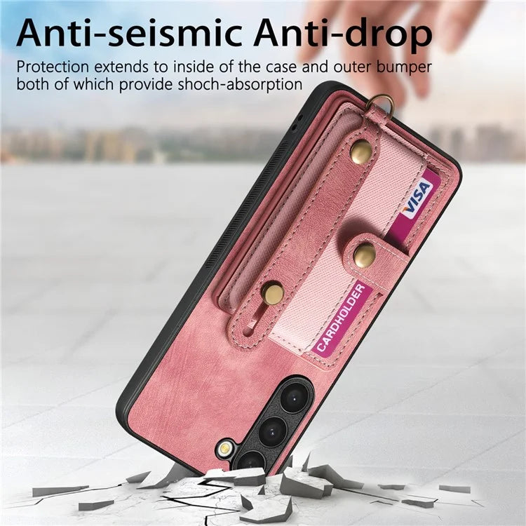 D9 For Samsung Galaxy S23+ Card Slot Case Retro Texture PU+TPU+PC Phone Cover