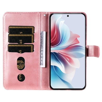 For Oppo Reno11 F 5G / F25 Pro 5G Case Zipper Pocket Calf Texture Leather Wallet Phone Cover