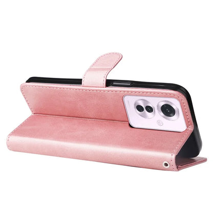 For Oppo Reno11 F 5G / F25 Pro 5G Case Zipper Pocket Calf Texture Leather Wallet Phone Cover