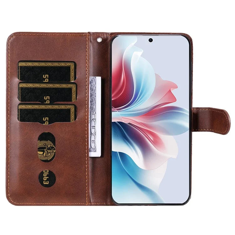 For Oppo Reno11 F 5G / F25 Pro 5G Case Zipper Pocket Calf Texture Leather Wallet Phone Cover
