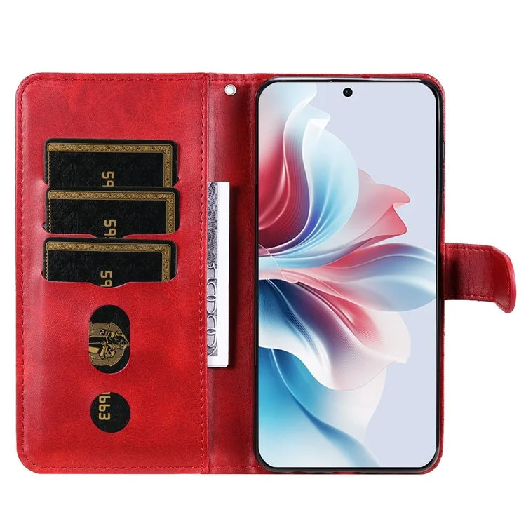 For Oppo Reno11 F 5G / F25 Pro 5G Case Zipper Pocket Calf Texture Leather Wallet Phone Cover