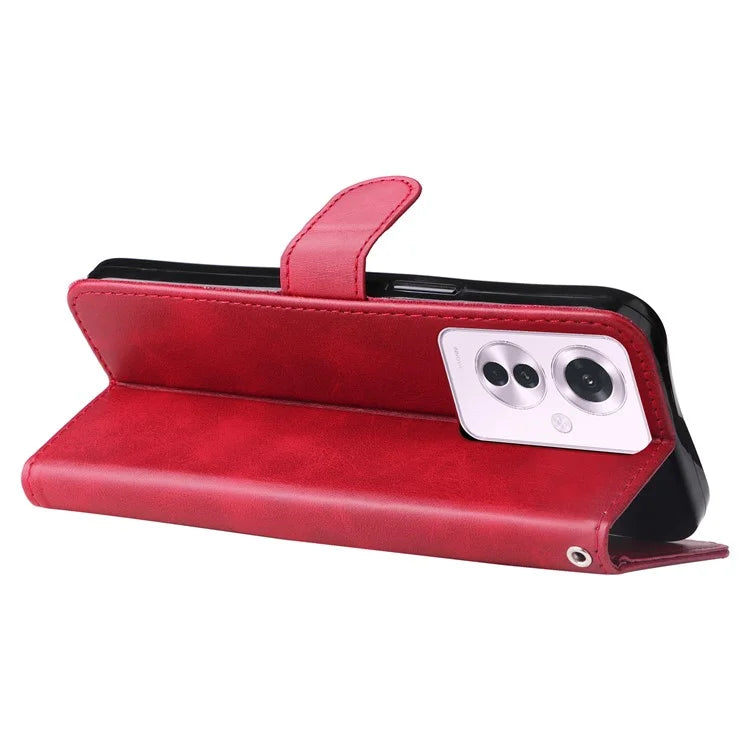 For Oppo Reno11 F 5G / F25 Pro 5G Case Zipper Pocket Calf Texture Leather Wallet Phone Cover