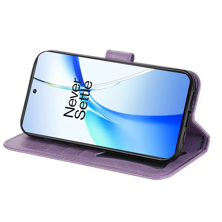 For OnePlus Ace 3V 5G Cell Phone Stand Case Imprinted Flower Pattern Wallet Cover