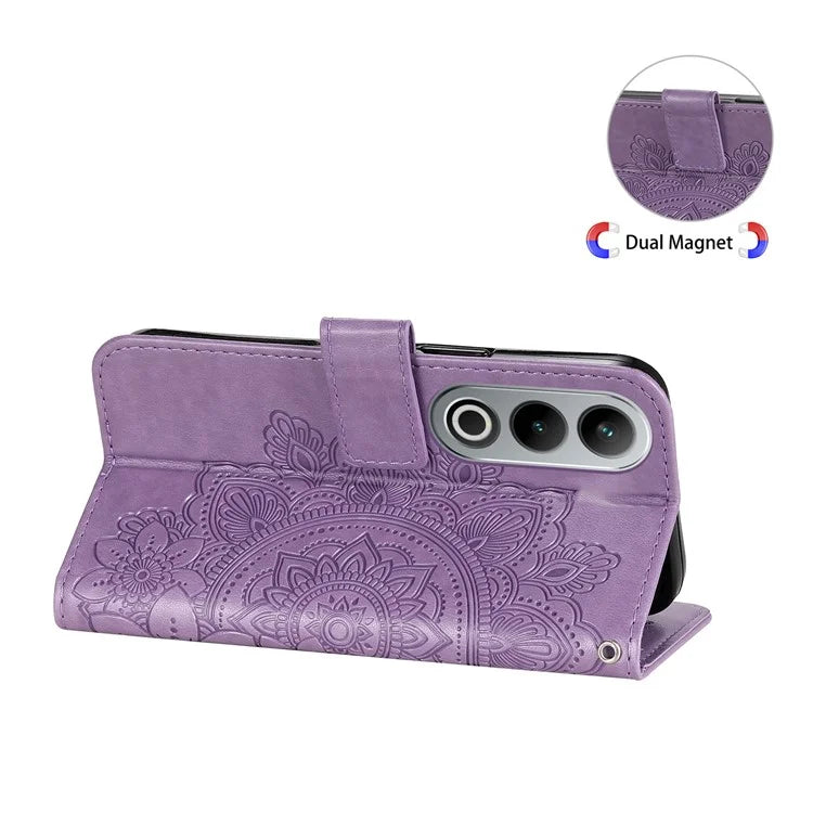 For OnePlus Ace 3V 5G Cell Phone Stand Case Imprinted Flower Pattern Wallet Cover