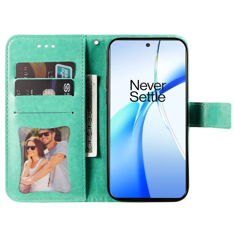 For OnePlus Ace 3V 5G Cell Phone Stand Case Imprinted Flower Pattern Wallet Cover