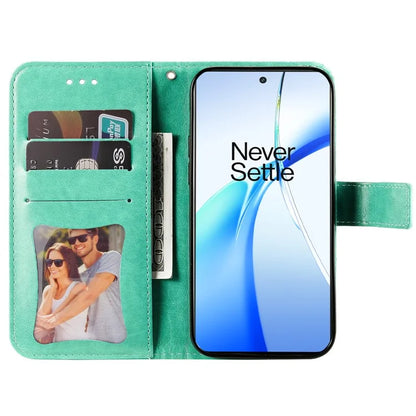 For OnePlus Ace 3V 5G Cell Phone Stand Case Imprinted Flower Pattern Wallet Cover