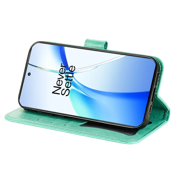 For OnePlus Ace 3V 5G Cell Phone Stand Case Imprinted Flower Pattern Wallet Cover