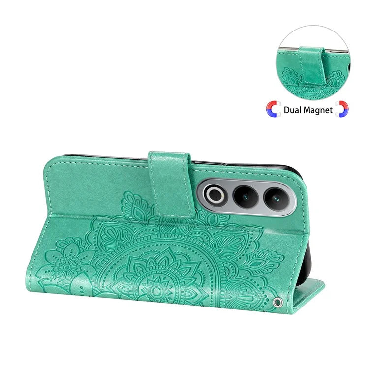 For OnePlus Ace 3V 5G Cell Phone Stand Case Imprinted Flower Pattern Wallet Cover