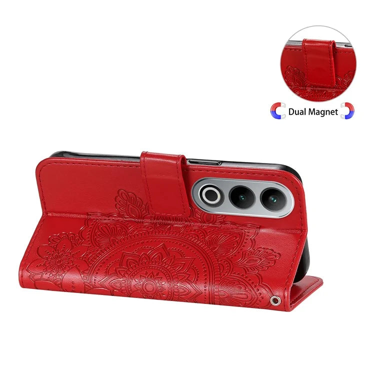 For OnePlus Ace 3V 5G Cell Phone Stand Case Imprinted Flower Pattern Wallet Cover