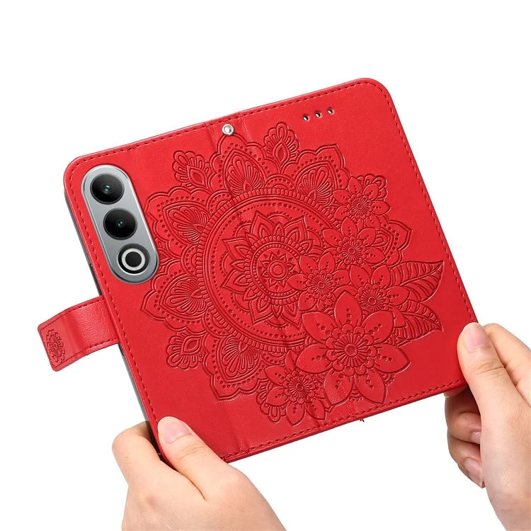 For OnePlus Ace 3V 5G Cell Phone Stand Case Imprinted Flower Pattern Wallet Cover