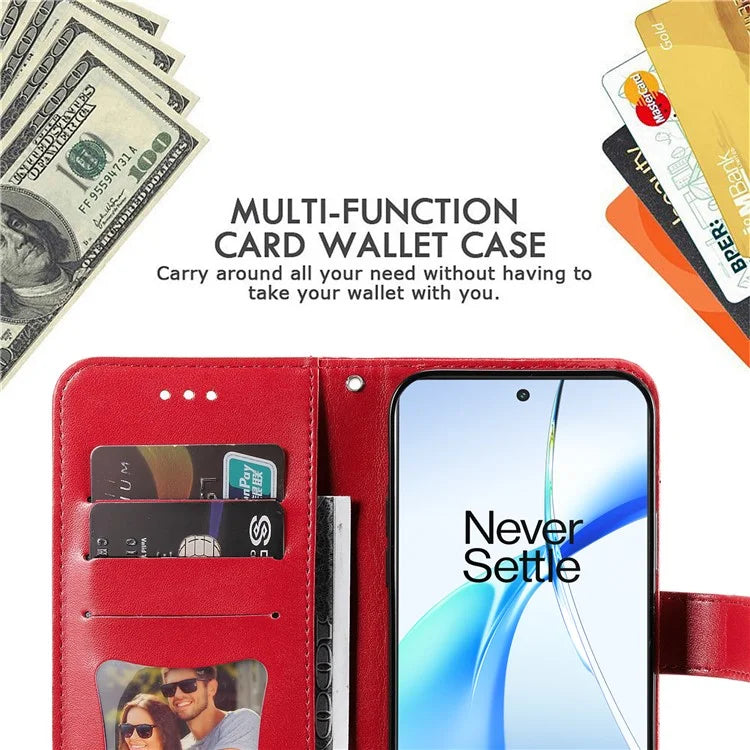 For OnePlus Ace 3V 5G Cell Phone Stand Case Imprinted Flower Pattern Wallet Cover