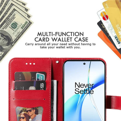For OnePlus Ace 3V 5G Cell Phone Stand Case Imprinted Flower Pattern Wallet Cover
