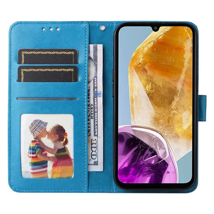 For Samsung Galaxy M15 5G / F15 5G PU Leather Phone Case Imprinted Sunflower Card Holder Stand Phone Cover