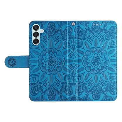 For Samsung Galaxy M15 5G / F15 5G PU Leather Phone Case Imprinted Sunflower Card Holder Stand Phone Cover