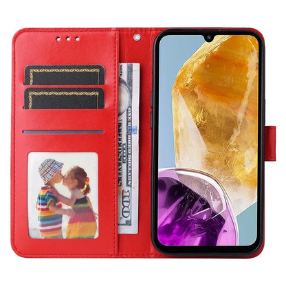 For Samsung Galaxy M15 5G / F15 5G PU Leather Phone Case Imprinted Sunflower Card Holder Stand Phone Cover