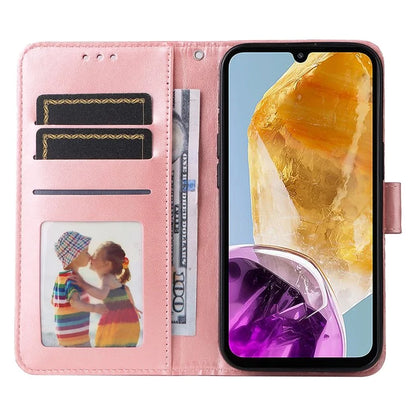 For Samsung Galaxy M15 5G / F15 5G PU Leather Phone Case Imprinted Sunflower Card Holder Stand Phone Cover