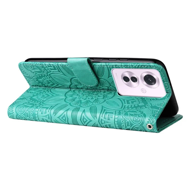 For Oppo Reno11 F 5G / F25 Pro 5G Phone Case Imprinted PU Leather Wallet Stand Anti-shock Cover