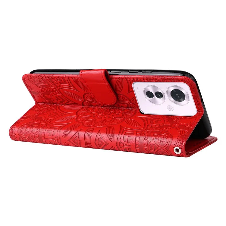 For Oppo Reno11 F 5G / F25 Pro 5G Phone Case Imprinted PU Leather Wallet Stand Anti-shock Cover