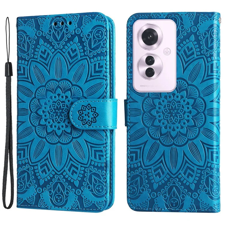 For Oppo Reno11 F 5G / F25 Pro 5G Phone Case Imprinted PU Leather Wallet Stand Anti-shock Cover
