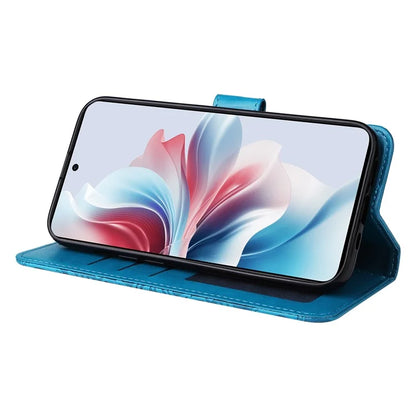 For Oppo Reno11 F 5G / F25 Pro 5G Phone Case Imprinted PU Leather Wallet Stand Anti-shock Cover