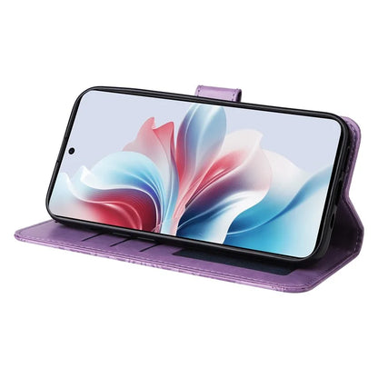 For Oppo Reno11 F 5G / F25 Pro 5G Phone Case Imprinted PU Leather Wallet Stand Anti-shock Cover