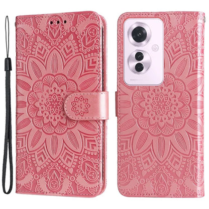 For Oppo Reno11 F 5G / F25 Pro 5G Phone Case Imprinted PU Leather Wallet Stand Anti-shock Cover