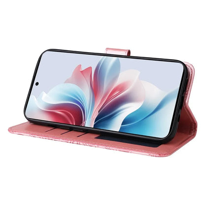 For Oppo Reno11 F 5G / F25 Pro 5G Phone Case Imprinted PU Leather Wallet Stand Anti-shock Cover