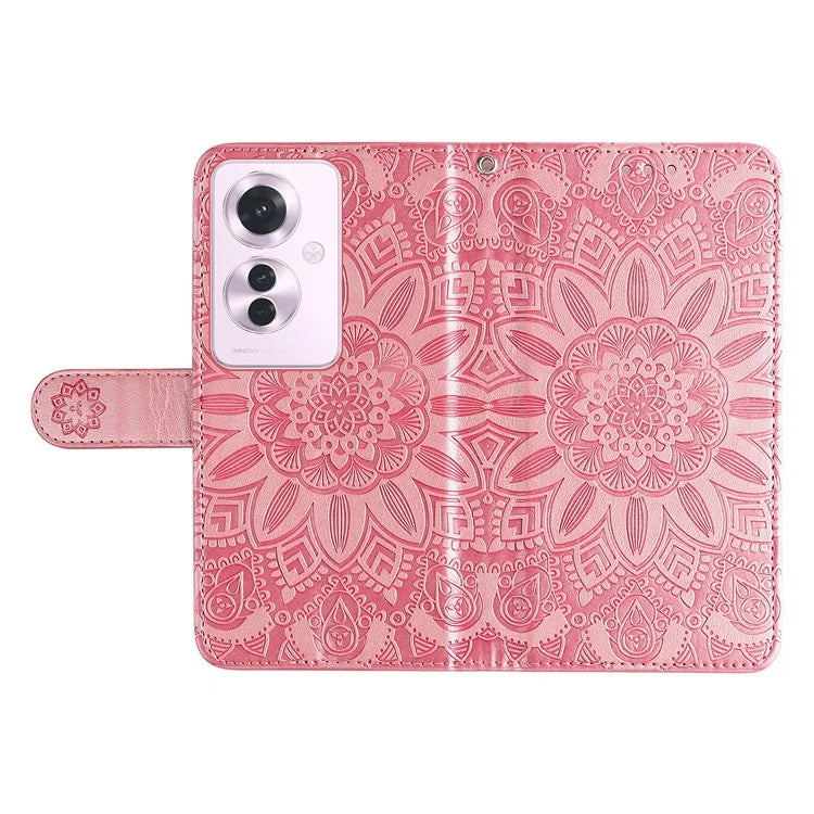 For Oppo Reno11 F 5G / F25 Pro 5G Phone Case Imprinted PU Leather Wallet Stand Anti-shock Cover