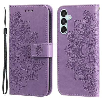 For Samsung Galaxy M15 5G / F15 5G Case Flower Pattern Wallet Stand PU Leather Phone Cover